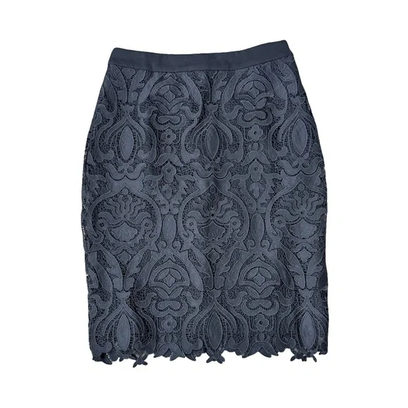 Gracia Black Lace Pencil Midi Skirt NWT - Picture 3 of 9